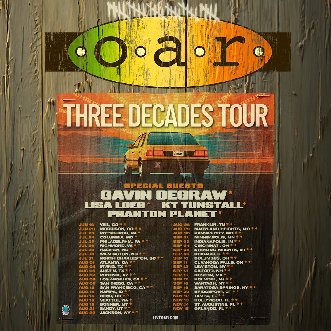 O.A.R. Three Decades Tour Poster 2026